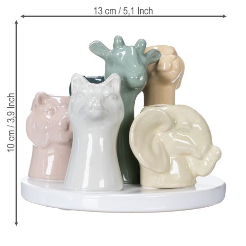 Artículo Figuras decorativas de animales en jarrón, perfectas para un diseño de habitación divertido, 13 cm