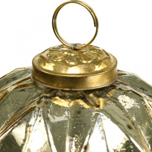Artículo Bolas navideñas vintage de cristal con estampado Ø10,5cm 3ud
