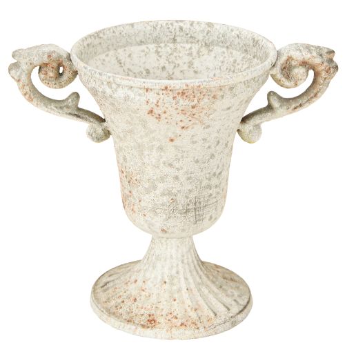 Artículo Taza decorativa vintage de metal con asa Shabby Chic H14.5cm