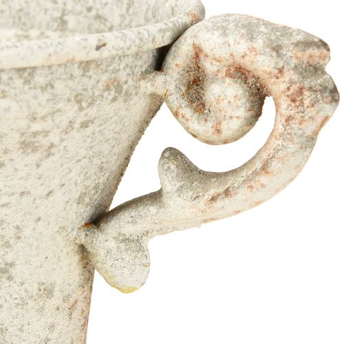 Artículo Taza decorativa vintage de metal con asa Shabby Chic H14.5cm