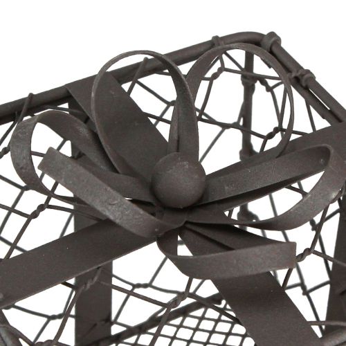Floristik24 Cesta de alambre vintage regalo metal gris 10,5/7,5 cm juego de 2 piezas