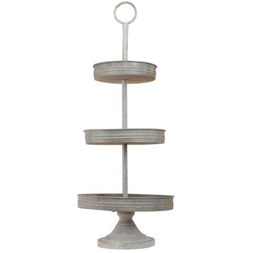 Artículo Etagere vintage metal gris 3 niveles Ø30,5cm Alt.78cm