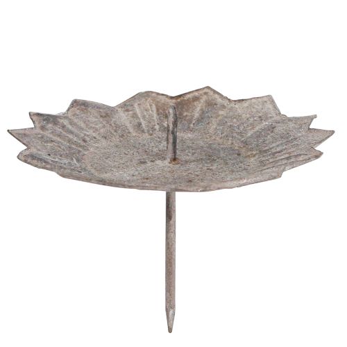 Floristik24 Portavelas vintage gris para enchufar Ø11cm H8,5cm 4ud