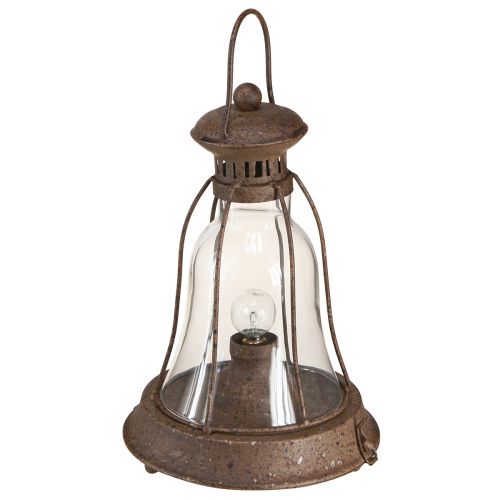 Floristik24 Lámpara LED vintage farol decorativo de metal oxidado con temporizador Al. 30 cm