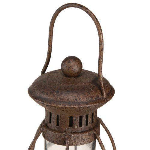 Floristik24 Lámpara LED vintage farol decorativo de metal oxidado con temporizador Al. 30 cm