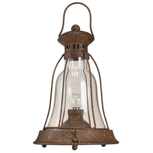 Floristik24 Lámpara LED vintage farol decorativo de metal oxidado con temporizador Al. 30 cm