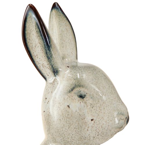 Floristik24 Figuras de conejo de cerámica gris – Bonita decoración de Pascua 2 piezas 22 cm