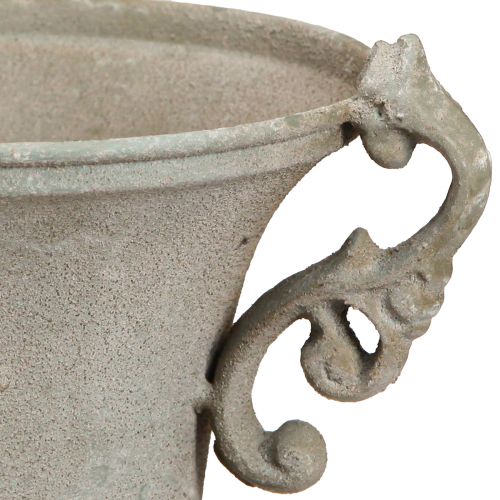 Artículo Trofeo vintage de metal gris con asa Al. 22,5 cm