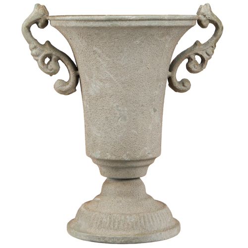 Artículo Trofeo vintage de metal gris con asa Al. 22,5 cm