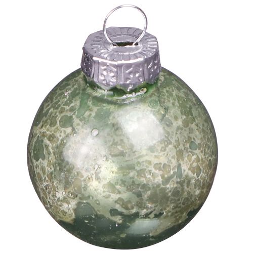Artículo Bolas navideñas vintage de cristal mini en menta Ø3cm 22 piezas