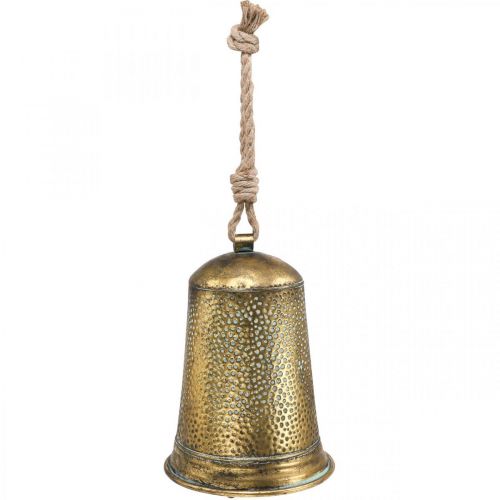 Deco campana metal latón dedal vintage Ø25cm H34cm