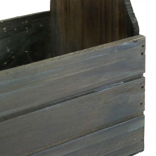 Floristik24 Jardinera de madera vintage con jardinera marrón 28×14×31cm