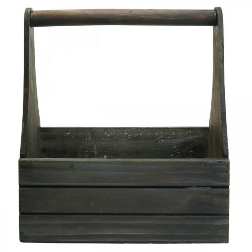 Floristik24 Jardinera de madera vintage con jardinera marrón 28×14×31cm