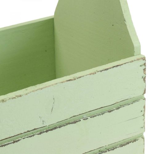 Floristik24 Jardinera de madera vintage macetero verde 28×14×31cm