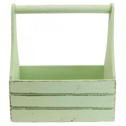 Floristik24 Jardinera de madera vintage macetero verde 28×14×31cm