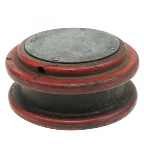 Floristik24 Rodillo inverso Deco, candelero, decoración de mesa, diseño industrial, aspecto vintage Ø12cm