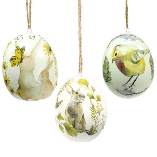 Floristik24 Huevos de Pascua vintage para colgar 7cm 3pcs