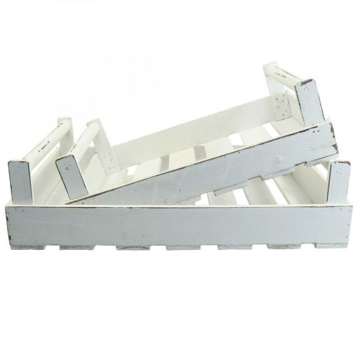 Bandeja vintage bandeja de madera rectangular blanca 48/46,5 cm juego de 2