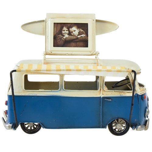 Floristik24 Decoración de mesa vintage deco bus metal con marco de fotos 20×15×13.5cm