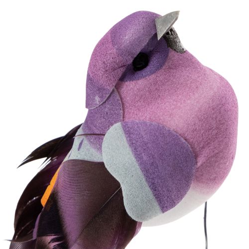 Artículo Pájaro artificial con alambre para manualidades, decoración colorida para cualquier época del año, 8 cm, 12 piezas