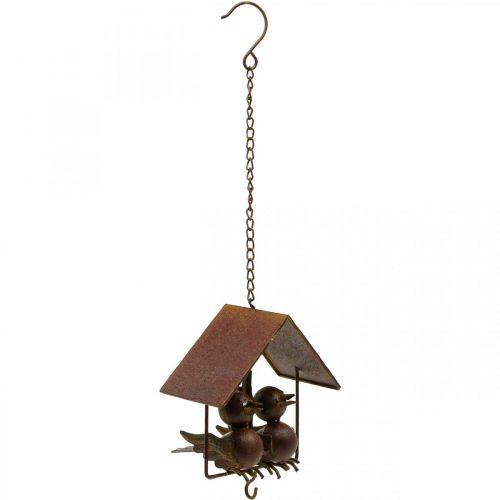 Deco pájaros para colgar óxido deco metal marrón 14,5×16cm