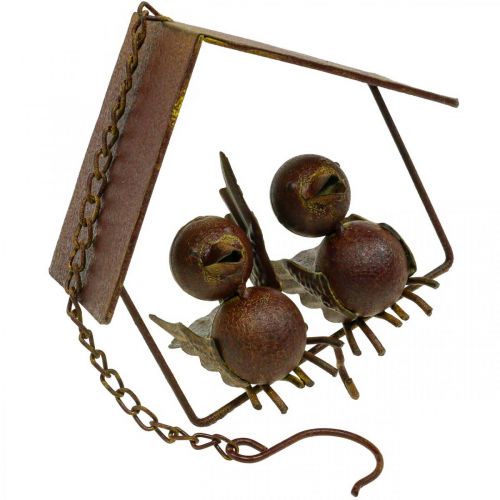 Artículo Deco pájaros para colgar óxido deco metal marrón 14,5×16cm