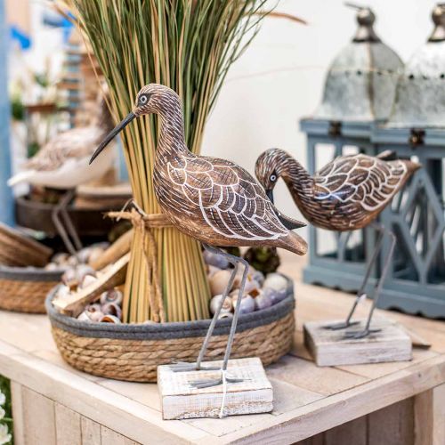 Floristik24 Escultura de pájaro de madera Decoración de baño Pájaro acuático H22cm