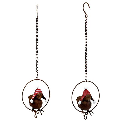 Artículo Pájaro en anillo como colgador de comida Ø12,5cm L45cm 2ud