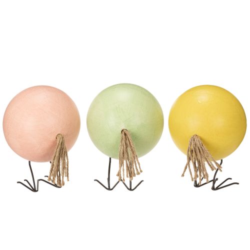 Artículo Figuras decorativas de pollitos como alegre punto de atracción para la primavera y la Pascua, 12 cm, 3 piezas