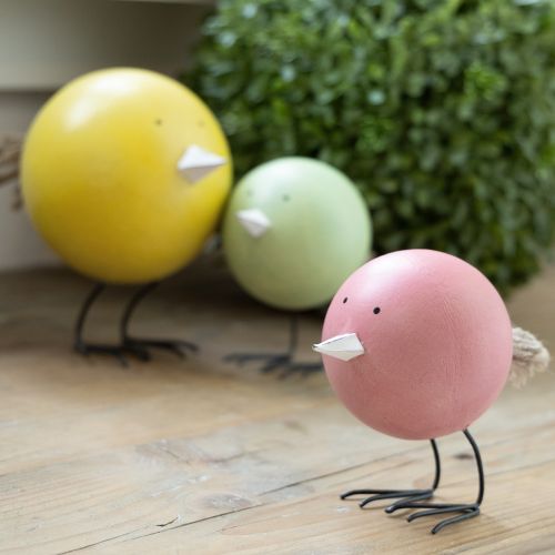 Artículo Figuras decorativas de pollito con diseño redondo para acentos ligeros y divertidos, 9,5 cm, 3 piezas
