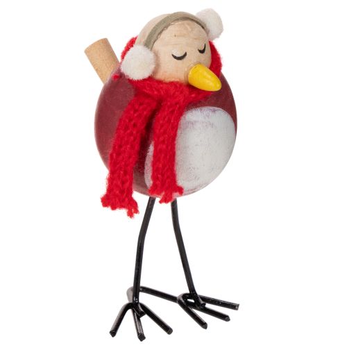 Figura decorativa de pájaro con bufanda, decoración de invierno, 11 cm, 4 piezas