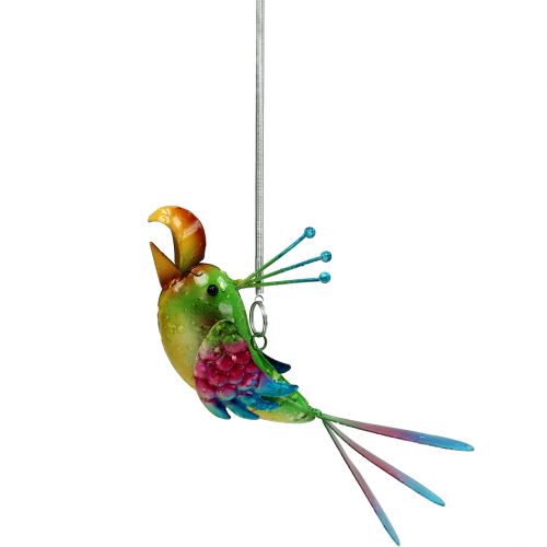 Floristik24 Pájaro para colgar verde, rosa, azul 19,5cm