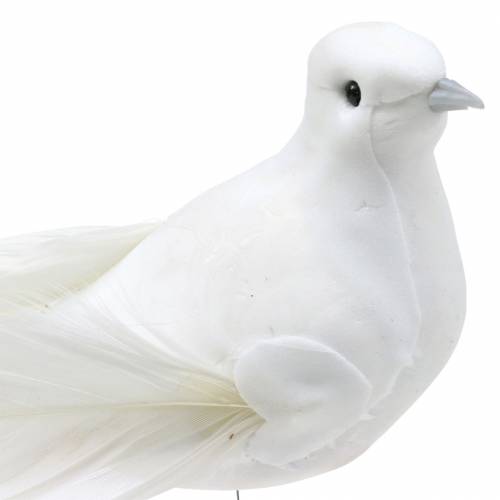 Paloma en alambre blanco 10cm 6uds