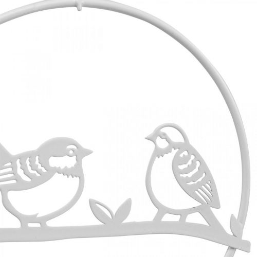 Bird deco decoración ventana primavera, metal blanco Ø12cm 4pcs