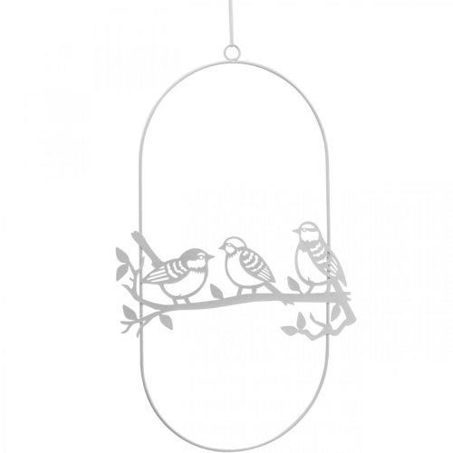 Artículo Bird deco decoración de ventana primavera, metal blanco H37.5cm 2pcs