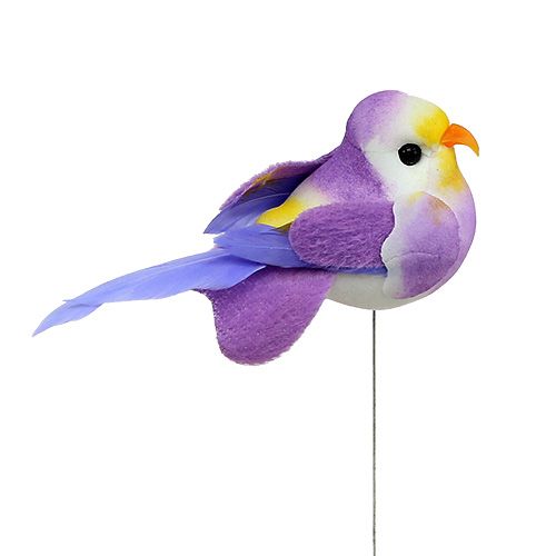 Floristik24 Pájaro en un alambre tipo de colorido 7cm 12pcs