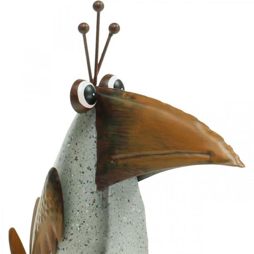Floristik24 Pájaro de metal, cuervo decorativo, decoración de metal, decoración de jardín 24,5 cm