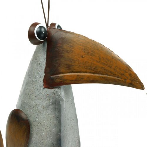 Floristik24 Figura decorativa, pájaro de metal, cuervo, decoración de metal 43cm