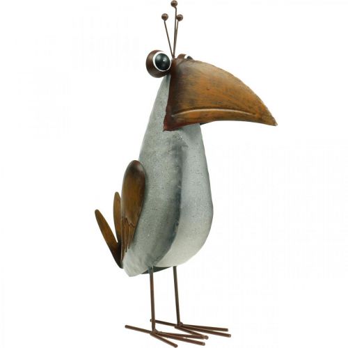 Floristik24 Figura decorativa, pájaro de metal, cuervo, decoración de metal 43cm