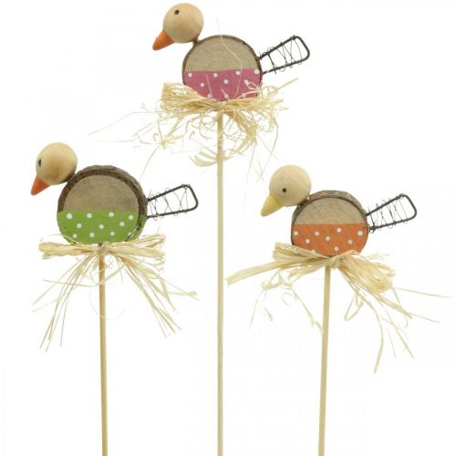 Floristik24 Pájaro flor palo madera primavera decoración pájaro decorativo en un palo 8 cm 12 piezas