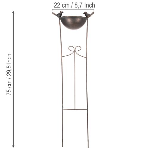 Artículo Baño decorativo para pájaros, macetero con enrejado, aspecto nostálgico, elegante detalle de jardín, 75 cm