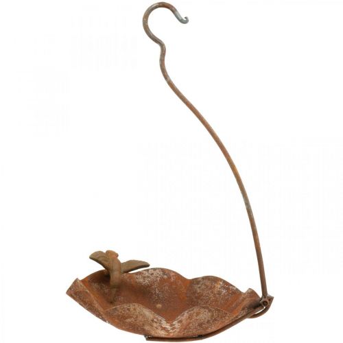 Artículo Bañera para pájaros decorativa, comedero de acero inoxidable, bañera para pájaros antigua Ø28cm H74cm