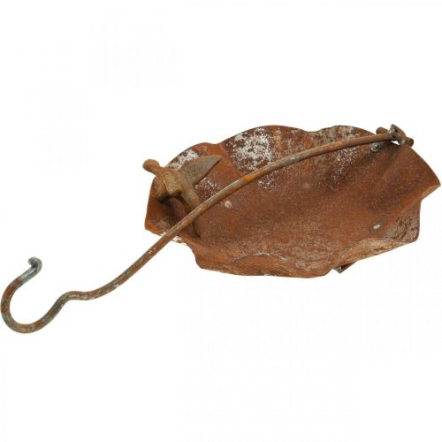 Floristik24 Bañera para pájaros decorativa, comedero de acero inoxidable, bañera para pájaros antigua Ø28cm H74cm