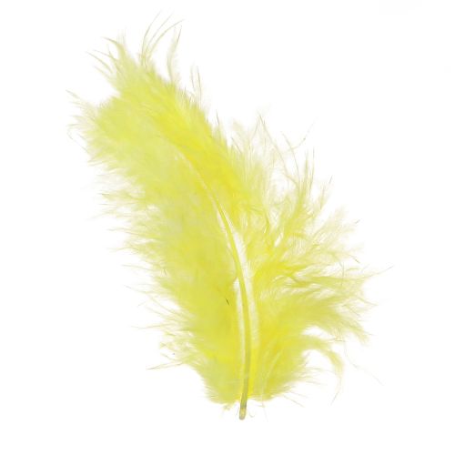 Artículo Plumas de pájaro amarillas para manualidades plumas decorativas 5cm - 10cm 20g