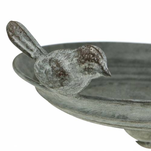 Floristik24 Comedero para pájaros para colgar gris metal, óxido, blanco lavado Ø21cm H27cm