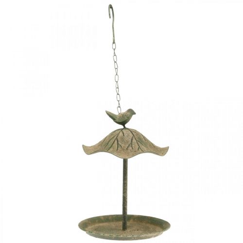 Floristik24 Baño de pájaros colgante de metal baño de pájaros jardín aspecto antiguo Al.28cm