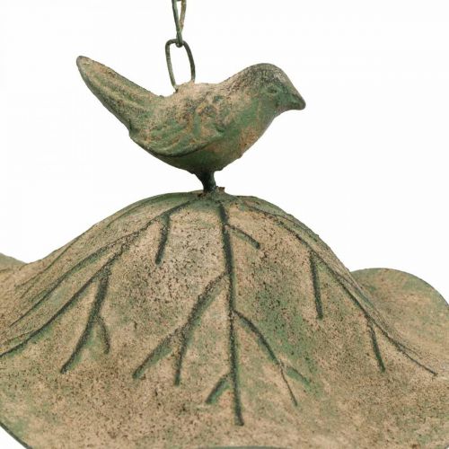 Floristik24 Baño de pájaros colgante de metal baño de pájaros jardín aspecto antiguo Al.28cm