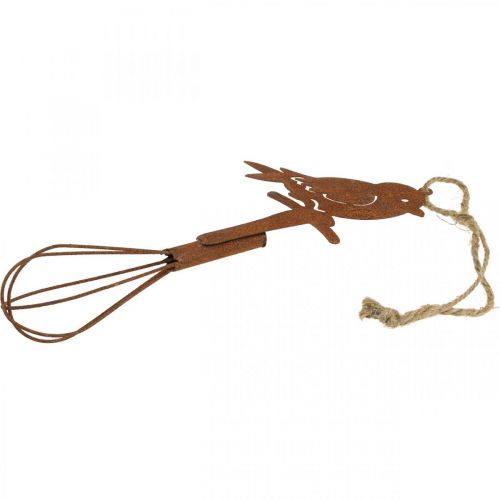 Artículo Decoración colgante pátina decoración pájaro decoración vintage metal 28cm