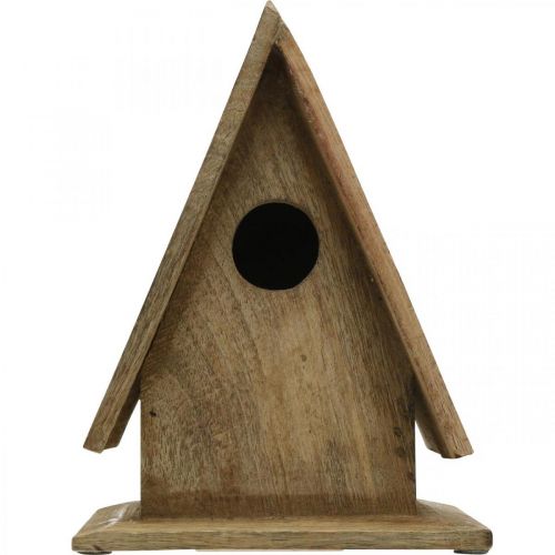 Artículo Casita decorativa para pájaros, caja nido de madera natural de pie Al. 21 cm