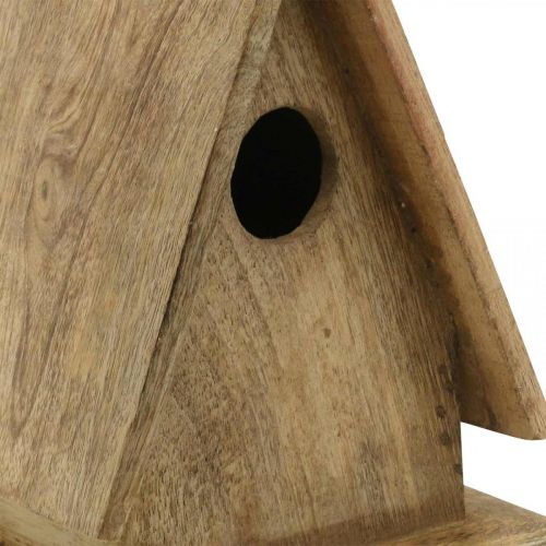 Floristik24 Casita decorativa para pájaros, caja nido de madera natural de pie Al. 21 cm